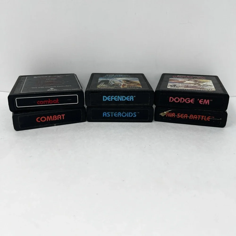 Atari 2600 Games Lot of 6 Combat Defender Asteroids Air Sea Battle Dodge